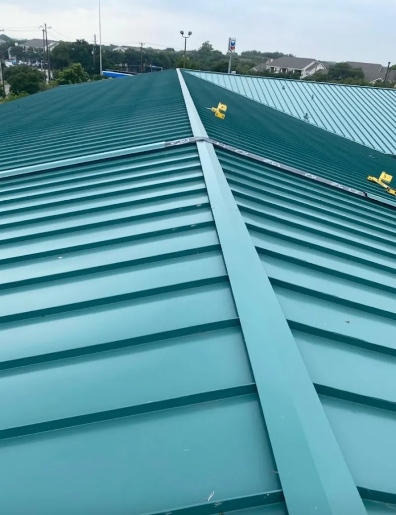 Green commercial metal roof ridge and valley for Metal Roof Repair in Rio del Mar